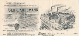 1913 Rechnung Dampf-Hammerwerke Gebr. Kuhlmann Hagen Westfalen - Documents Historiques