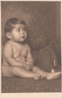 Baby W Teddy Bear Toy Real Photo Postcard 1927 - Speelgoed & Spelen