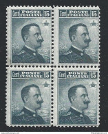 1906 REGNO - N. 80 15c. Grigio Nero MNH/** QUARTINA - Altri & Non Classificati