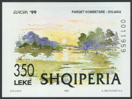 Albania, 1999, Europa CEPT, Nature Preservation, Souvenir Sheet - Albanien