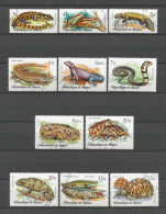 Guinée Rep. 1977 Reptiles Y.T. 596/603+A113/115 (0) - Guinée (1958-...)