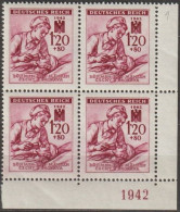 08/ Pof. 101, Border 4-block - Unused Stamps