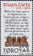Dänemark - Färöer 822 (kompl.Ausg.) Postfrisch 2015 Magna Carta - Faroe Islands