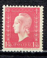 1,50 F Groseille Marianne De Dulac Série De Londres - 1944-45 Marianne De Dulac