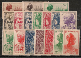 GUADELOUPE - 1947 - N°YT. 197 à 213 - Série Complète - Neuf Luxe ** / MNH / Postfrisch - Unused Stamps