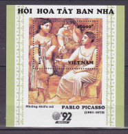 Feuillet Neuf** MNH 1992 Viêt-Nam Vietnam Art: œuvre De Pablo PICASSO World Philatelic Exhibition "expo'92 Séville - Viêt-Nam