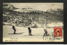 SUISSE - VAUD - Partie De Skis - Route De La Faucille - 1908 - Autres & Non Classés