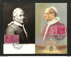 VATICAN - POSTE VATICANE - 2 Cartes MAXIMUM 1955 - Marian Year And Centenary Dogma Of Immaculate Conception - Cartas Máxima