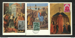 VATICAN - POSTE VATICANE - 3 Cartes MAXIMUM 1960 - S. PIETRO - LA FUGA IN EGITTO - MADONNA DELLA MISERICORDIA - Maximum Cards