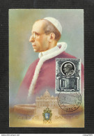 VATICAN - POSTE VATICANE - Carte MAXIMUM 1954 - PIE XII - Cartes-Maximum (CM)