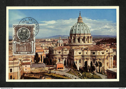 VATICAN - POSTE VATICANE - Carte MAXIMUM 1954 - S. Pietro Visto Dall'Osservatorio Vaticano - Cartas Máxima