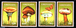 Grenada 2000 Mushrooms 4v, Mint NH, Nature - Butterflies - Insects - Mushrooms - Funghi