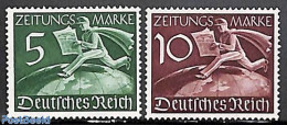 Germany, Empire 1939 Newspaper Stamps 2v, Mint NH, History - Various - Newspapers & Journalism - Globes - Maps - Nuevos