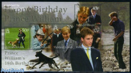 Falkland Islands 2000 Prince William S/s, Mint NH, History - Nature - Transport - Kings & Queens (Royalty) - Dogs - Fi.. - Königshäuser, Adel