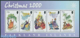 Falkland Islands 2000 Christmas S/s, Mint NH, Nature - Religion - Camels - Christmas - Noël