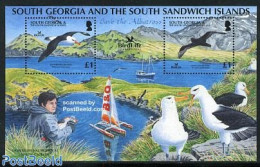 South Georgia / Falklands Dep. 2006 Save The Albatross S/s, Mint NH, Nature - Transport - Birds - Ships And Boats - Schiffe