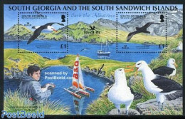 South Georgia / Falklands Dep. 2006 Save The Albatross S/s, Mint NH, Nature - Transport - Birds - Ships And Boats - Barcos