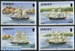 Jersey 1992 Ships 4v, Mint NH, Transport - Various - Ships And Boats - Lighthouses & Safety At Sea - Boten