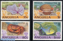 Anguilla 1988 Christmas, Marine Life 4v, Mint NH, Nature - Religion - Shells & Crustaceans - Christmas - Crabs And Lob.. - Marine Life