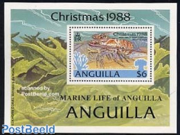 Anguilla 1988 Christmas S/s, Marine Life, Mint NH, Nature - Religion - Shells & Crustaceans - Christmas - Marine Life