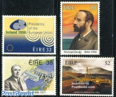 Ireland 1996 Mixed Issue 4v, Mint NH, History - Nature - Europa Hang-on Issues - Politicians - Water, Dams & Falls - Neufs