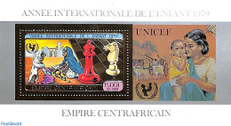 Central Africa 1979 Year Of The Child S/s, Gold, Mint NH, History - Sport - Various - Unicef - Chess - Year Of The Chi.. - Schach
