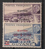 GUYANE - 1944 - N°YT. 177 à 178 - Oeuvres Coloniales - Neuf Luxe ** / MNH / Postfrisch - Nuevos