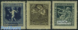 Hungary 1924 Anti Tuberculosis 3v, Unused (hinged), Health - Nature - Anti Tuberculosis - Health - Birds - Unused Stamps