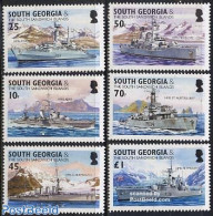 South Georgia / Falklands Dep. 2004 Royal Navy Frigates 6v, Mint NH, Transport - Ships And Boats - Boten