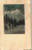 Italy Artist Signed Postcard Colombo E Mountain Winter Trees Alps Postmark Used - Altri & Non Classificati