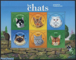 New Caledonia 2004 Cats 6v M/s, Mint NH, Nature - Cats - Ungebraucht