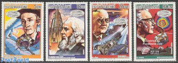 Mauritania 1986 Halleys Comet 4v, Mint NH, Science - Transport - Astronomy - Space Exploration - Halley's Comet - Astrología