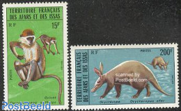 Afars And Issas 1975 Animals 2v, Mint NH, Nature - Animals (others & Mixed) - Monkeys - Ongebruikt