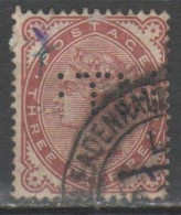 GB 1880 - Effigie 1 1/2 P. Perfin : T M - Perforadas