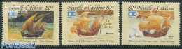 New Caledonia 1992 Discovery Of America 3v, Mint NH, History - Transport - Explorers - Ships And Boats - Nuevos