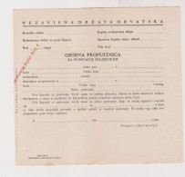 CROATIA WW II  Document  SPECIMEN - Historische Documenten