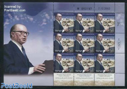 Israel 2004 Begin Heritage Centre M/s, Mint NH, History - Politicians - Unused Stamps (with Tabs)