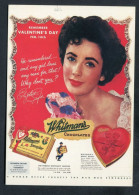 CPM Publicitaire "Elisabeth Taylor - Publicité Chocolats Whitman's" - Acteurs