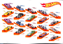 United States Of America 2018 Hot Wheels M/s S-a, Mint NH, Transport - Various - Automobiles - Toys & Children's Games - Ungebraucht