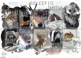 Netherlands 2019 Animals 10v M/s S-a, Mint NH, Nature - Animals (others & Mixed) - Bats - Cats - Hedgehog - Rabbits / .. - Ungebraucht