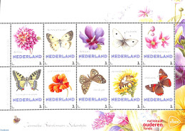 Netherlands - Personal Stamps TNT/PNL 2014 Janneke Brinkman-Salentijn 10v M/s S-a, Mint NH, Nature - Butterflies - Flo.. - Sonstige & Ohne Zuordnung