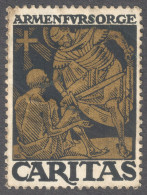 Armenfürsorge Caritas Christianity Religion 1914 Germany Austria Charity CINDERELLA LABEL VIGNETTE Gold - Christianisme