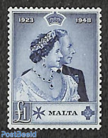 Malta 1948 1 Pound, Stamp Out Of Set, Mint NH, History - Kings & Queens (Royalty) - Königshäuser, Adel