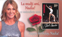 Romania 2021 Nadia Comaneci  S/s, Mint NH, Nature - Sport - Flowers & Plants - Roses - Gymnastics - Neufs