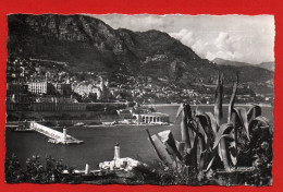 (RECTO / VERSO)  MONTE CARLO - ENTREE DU PORT EN 1960 - BEAU TIMBRE DE MONACO ET FLAMME - FORMAT CPA - Haven