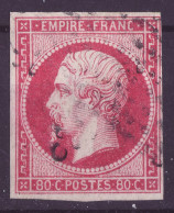 FRANCE 1853-1860 80 C YT N°17 Oblitéré - 1853-1860 Napoléon III