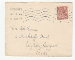 1927 Buxton Debys GB COVER Wavy Line Pmk  GV Stamps GB - Lettres & Documents