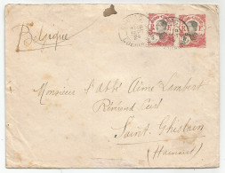 Indochine Cochinchine Vietnam Enveloppe Avec Complément 5c. Lettre Cholac (+ Cachet Mytho) Vers Belgique 1924 - Briefe U. Dokumente