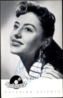 CPA Schauspielerin Und Sängerin Caterina Valente, Portrait, Polydor Schallplatten, Autogramm - Historical Famous People