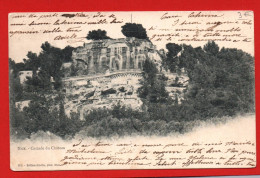 (RECTO / VERSO) NICE EN 1902 - CASCADE DU CHATEAU - BEAU TIMBRE ET CACHET  DE MONACO -  CPA PRECURSEUR - Monuments, édifices